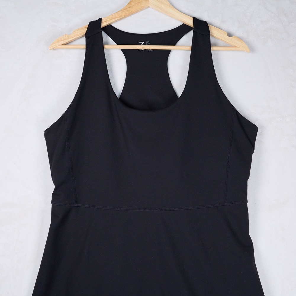 NOT AVAILABLE Z by Zella Womens Black Racerback Athletic Dress with Built-in - Picture 4 of 11